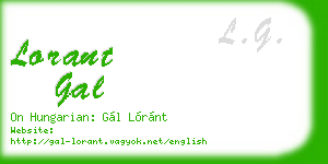 lorant gal business card
